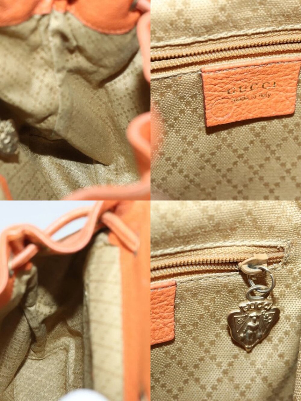 GUCCI Bamboo Backpack Suede Orange Gold Auth 169373 - Picture 15 of 15